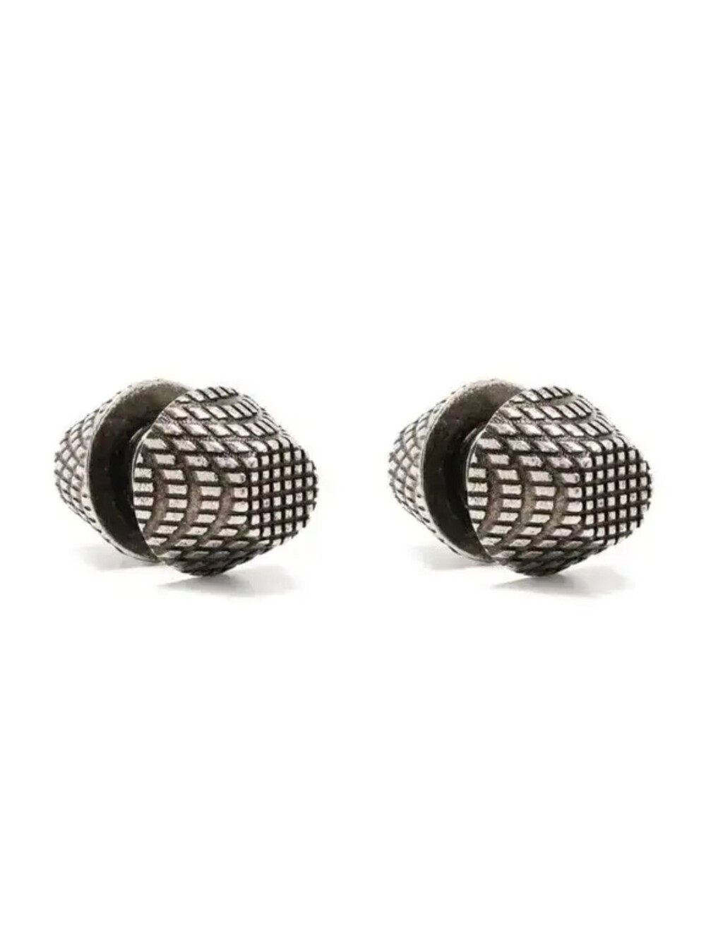 NEW $450 Balenciaga Cagole Earrings Silver Bronze Brass Designer Jewelry Stud